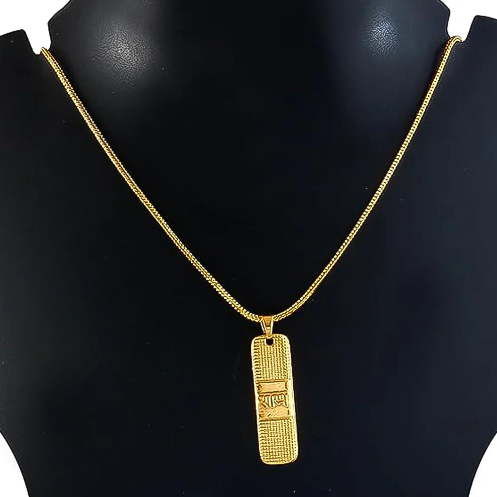 Ram Naam Locket with Chain – Gold Plated Devotional